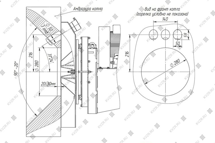 Горелка РМГ-1 (РМГ-1П) чертеж