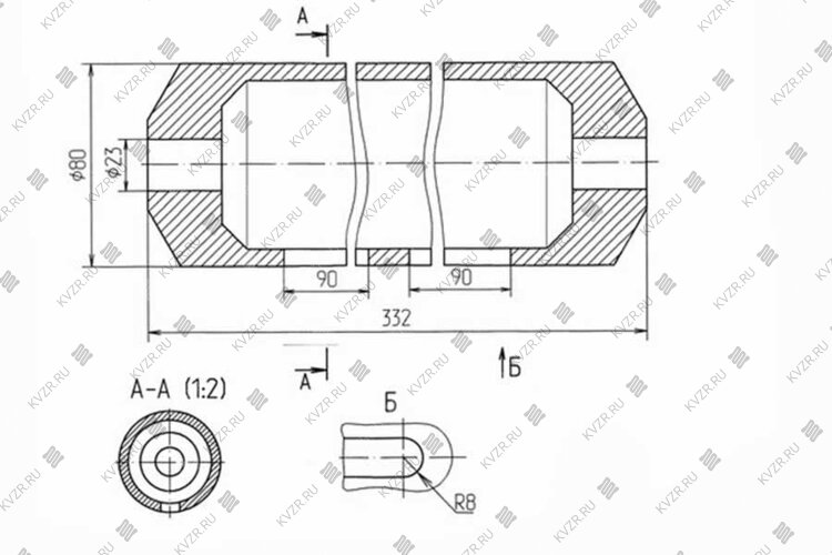Чертеж валика (ролика) 6.30.25